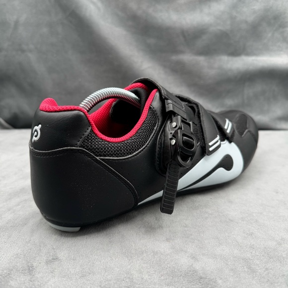 Peloton Original Cycling Shoes Men’s US 11.5 (EU 45) Black Red Triple Strap - Picture 2 of 16